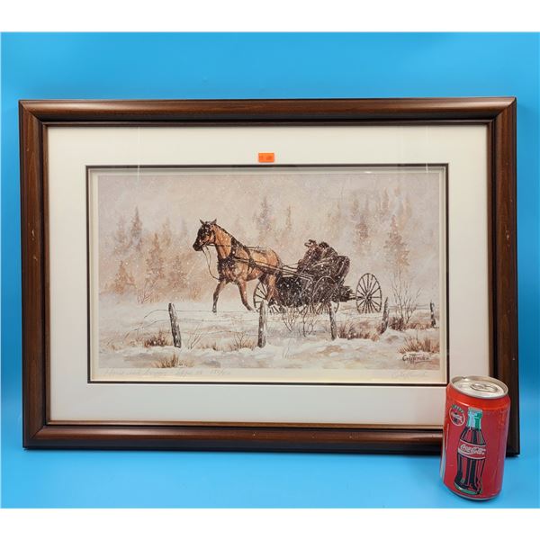 Framed & Signed "Horse And Buggy" Print By Crittenden - Expo 86 - 135/950