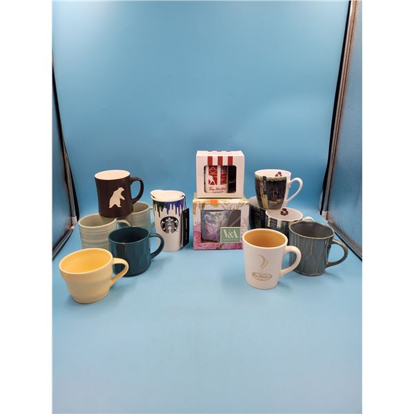 Large Lot Of Mugs Including Starbucks & Tim Hortons
