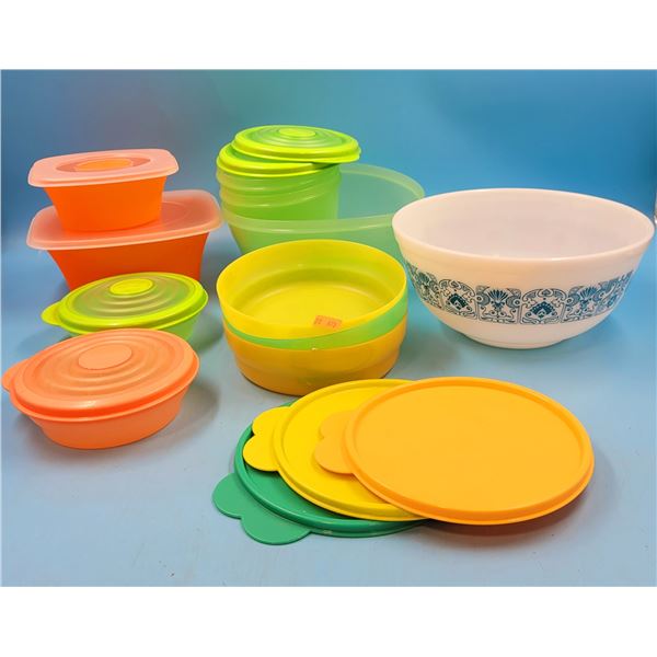 Lot Of Tupperware Including Pyrex Bowl