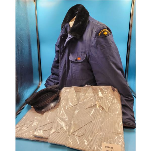 VTG Canada Post Mail Man Uniform, Hat & NOS Canada Post Shirts