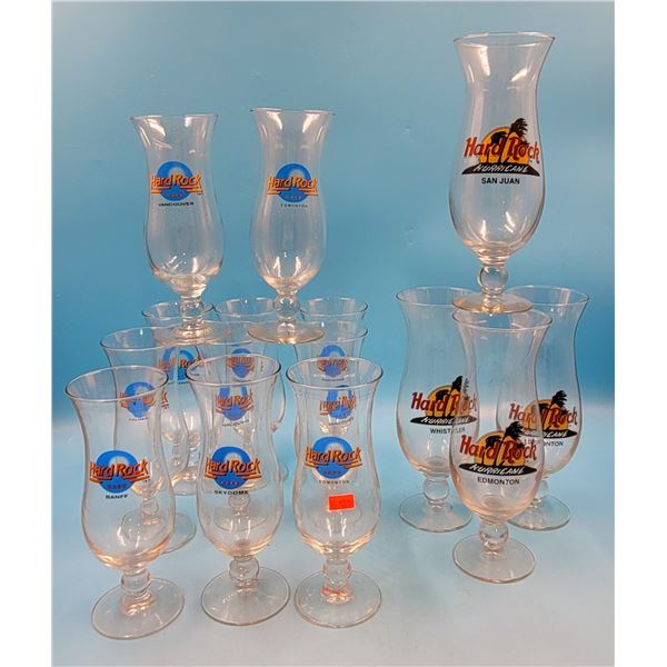 Lot Of Hard Rock Glasses