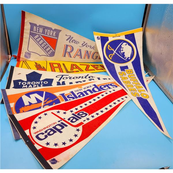 Lot Of VTG Hockey Team Flags
