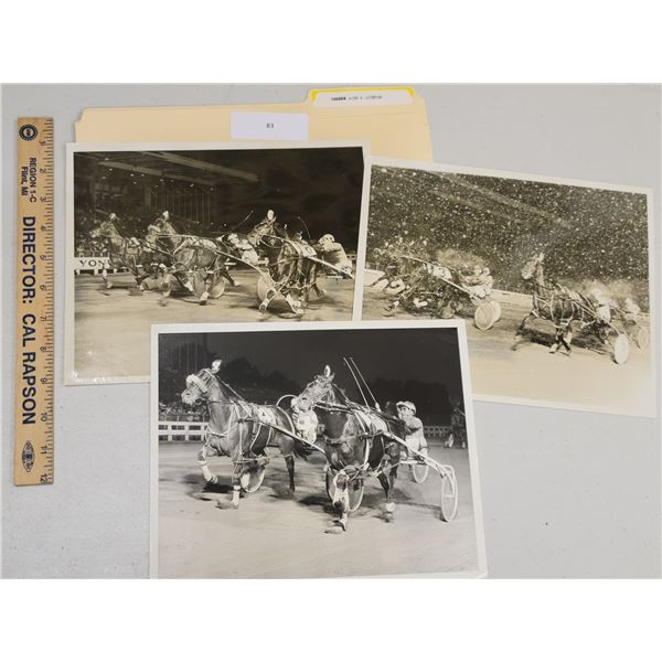 Harness Racing, Featuring Horse John R. Quinton, Yonkers Raceway, 3 Photos