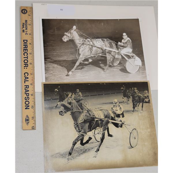 Harness Racing, Featuring Horse John V, 2 Photos