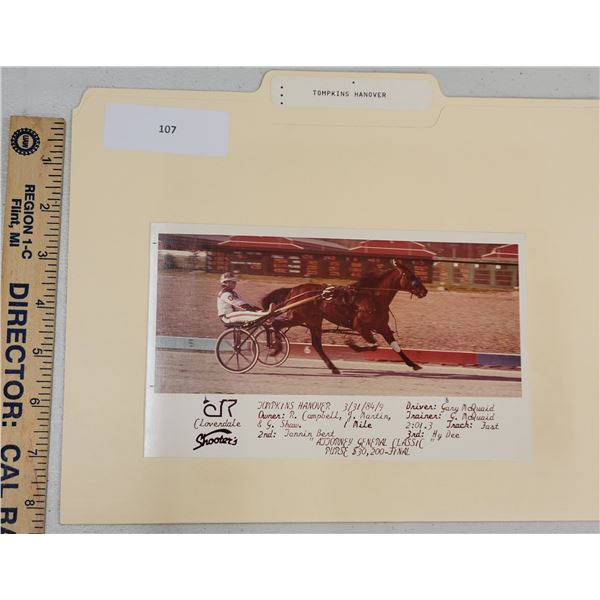 Harness Racing, Featuring Horse Tompkins Hanover, Driver Gary McQuaid, 1 Photo