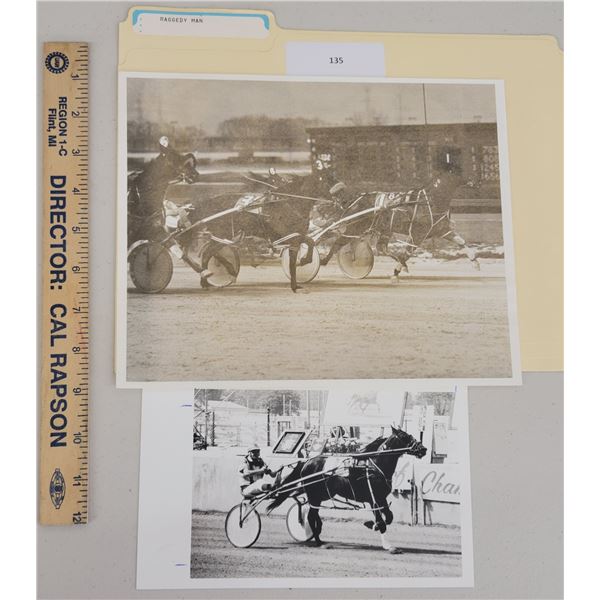 Harness Racing, Featuring Horse Raggedy Man, 2 Photos