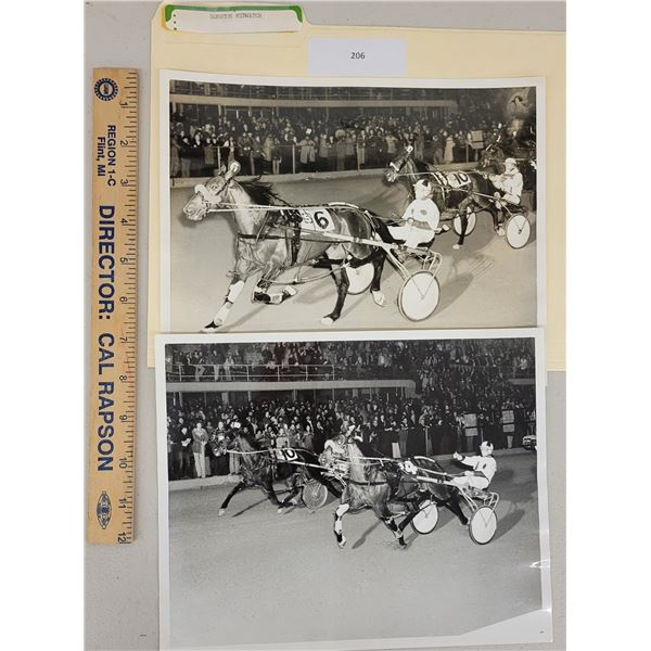 Harness Racing, Featuring Horse Noroton Midwatch, Driver Jim Dolbee, Hawthorne Race Course, 2 Photos