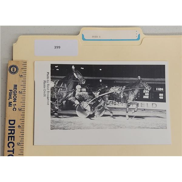 Harness Racing, Featuring Horse Stin G, Driver Don Irvine, Jr., Northfield Harness Raceway, 1 Photo