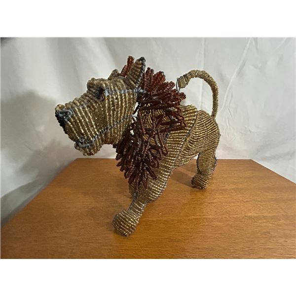 Beaded Lion Figure stands 9"x15"