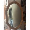 Image 1 : large octagon Mirror with solid wood frame 33"x23"