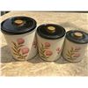 Image 1 : 3 matching steel kitchen canisters