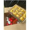 Image 1 : Misc Christmas Bulbs yellow & Red/large Acorns