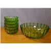 Image 1 : Set Vintage green Bowl with 6 desert dishes