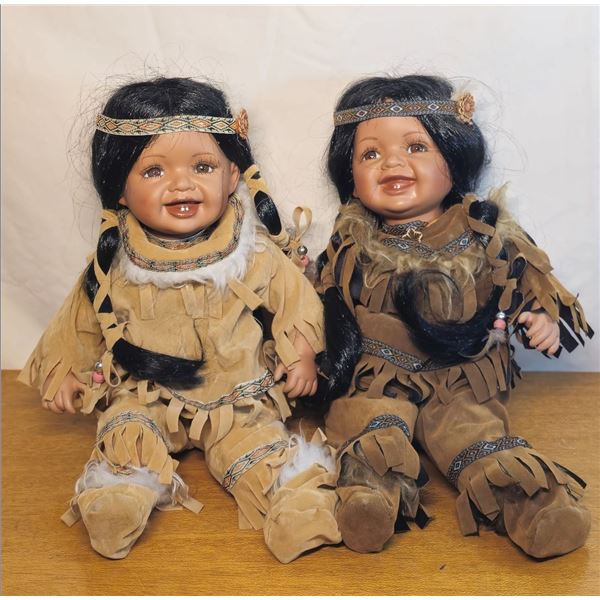 Box of Collector Native American Dolls