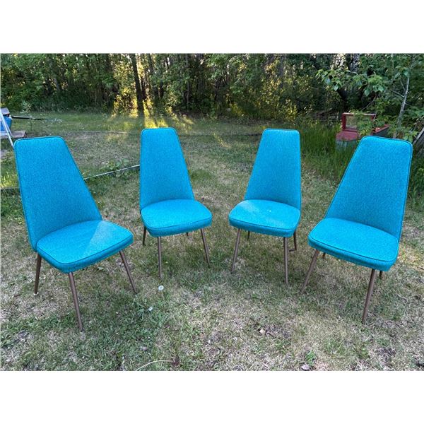 Set of 4 Antique Blue Kitchen Chairs