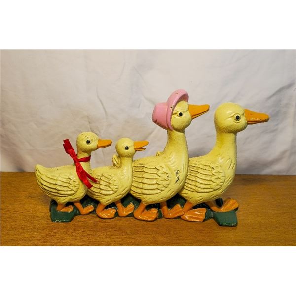 Solid steel Goose Family ornament