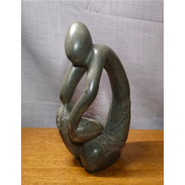 Heavy stone carved statue "thinker"