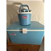 Image 1 : Vintage Coleman Cooler with matching water Cooler Vintage Blue