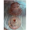 Image 2 : Pink Depression Glass Container with Lid