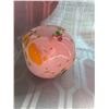 Image 1 : Blown Glass Pink in color Vase with speckles in a Variety of Colors