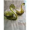 Image 1 : Vintage Glassware Green Swans