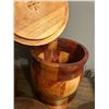 Image 2 : wooden Cannisters, 3 wooden snack popcorn, chips, peanuts- 2 mugs