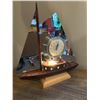 Image 1 : Vintage Working Ship clock/Light with mirror Masts .