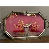 Image 2 : Vanity tray with bird and two wooden frames colourful prints of birds
