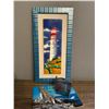 Image 1 : Lighthouse Lot - Glass Picture, lighthouse hook, Hlass cover with pic