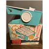 Image 2 : Dial O Matic Vintage Blue in original box, clear cookie jar with lid, clear glass chip and dip set, 