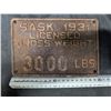 Image 1 : 1931 Sask Plate Gross weight 3000LBS
