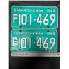 Image 1 : 1969 Sask Plate F101-469 (Pair)