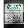 Image 1 : 1974 Sask Plate 65-697 (pair)