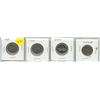 Image 1 : 1963, 1969, 2000, 1973 Canadian 25 Cents Coins.