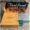Image 1 : Trivial Pursuit Night! Genus II, Silver Screen & SNL DVD editions with some country music cards.