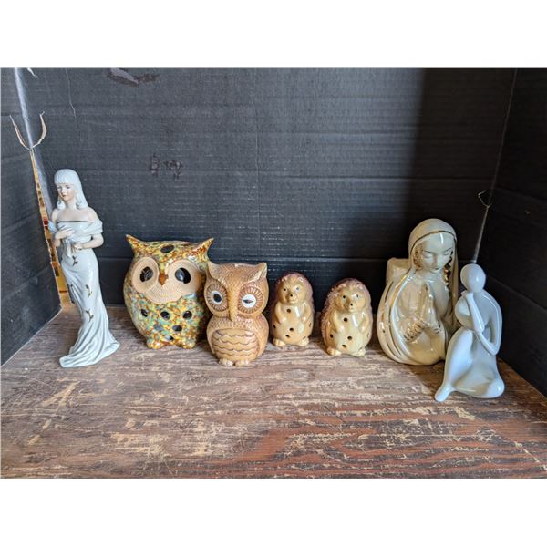 Lot of Candle Holders (Owl/Hedgehog design w/ Misc Etc.)