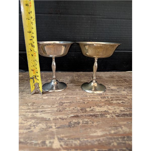 (2) Vintage Silver champange Glasses