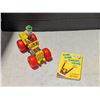Image 1 : Vintage Fisher Price Wooden Bobble head car toy w/ Vintage Dr. Seuss Hard Cover Book