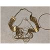 Image 2 : 12"- Necklace Fine Gold Chain w/ Gold Topaz Stones/Nina Ricci Ring Expandable