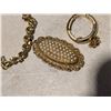 Image 5 : 12"- Necklace Fine Gold Chain w/ Gold Topaz Stones/Nina Ricci Ring Expandable
