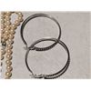 Image 4 : Vintage Pearl Strands, Brooch's, Hoop earrings, and Napier set