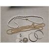 Image 5 : Vintage Pearl Strands, Brooch's, Hoop earrings, and Napier set