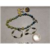 Image 5 : Mother Of Pearl Abalone w/ gold  Glass Bracelet