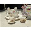 Image 2 : 8 Piece miniature Tea Set (Tea pot, Plate, Cups, and etc.) 2 Figurines (Vase and Lady)