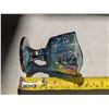 Image 4 : Indiana Glass Blue Carnival Glass Footed Sugar Bowl, and Creamer Underplate (excellent Condition)