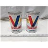 Image 1 : Vintage Valvoline Motor Oil Cans - Full