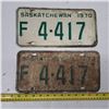 Image 1 : Pair of 1970 Sk license plates