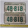 Image 1 : Pair of 1970 Sk license plates