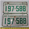 Image 1 : Pair of 1964 Sk license plates