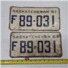 Image 1 : Pair of 1961 Sk license plates